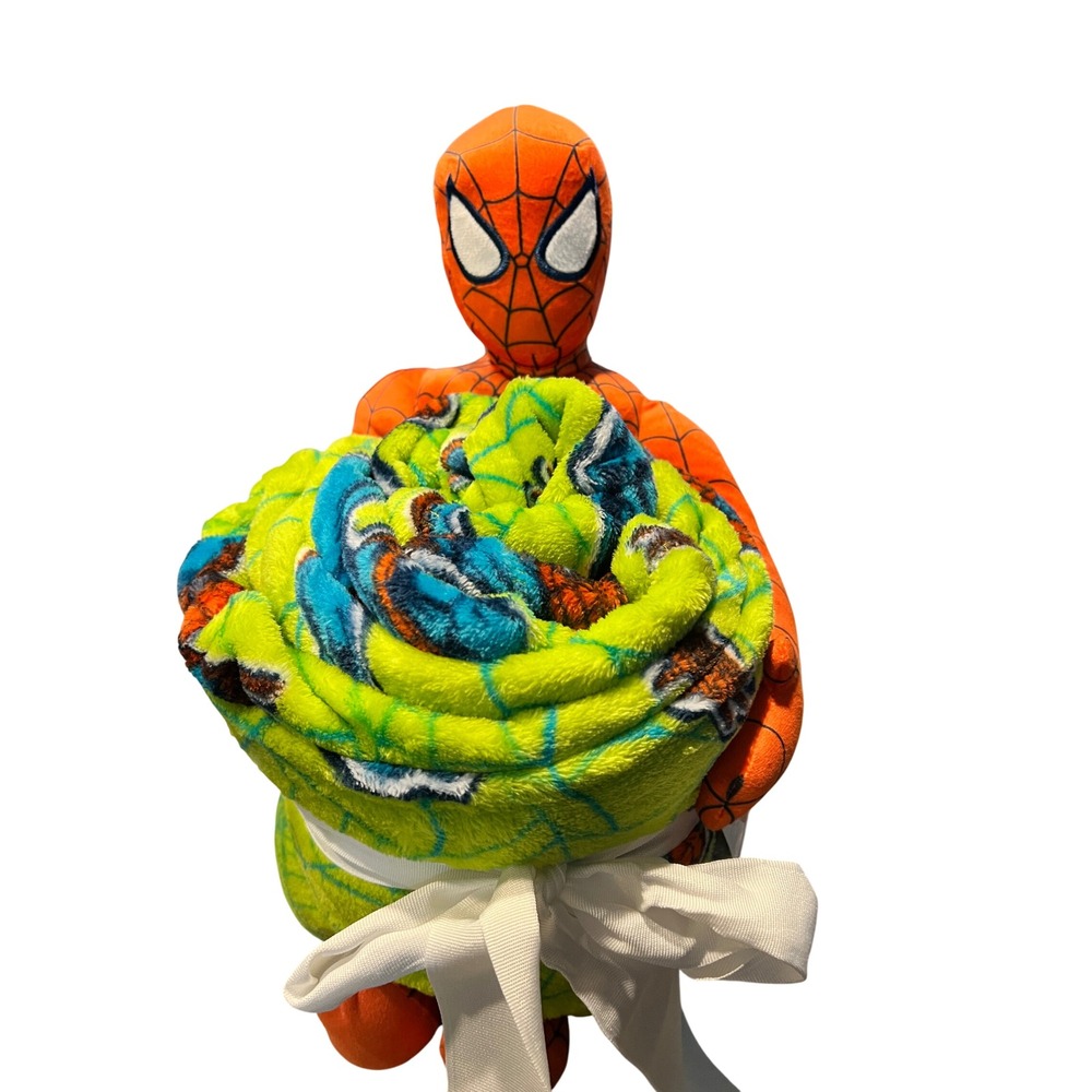 Marvel Spider-Man Plush Buddy and Throw Blanket Set The Big One Kids Green New